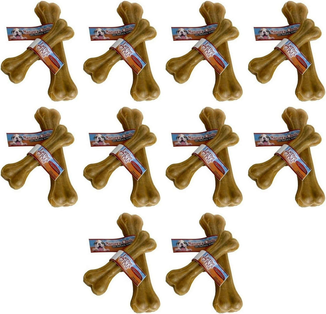 Loving Pets Dlv4708 10-Pack Natures Choice Natural Pressed Rawhide