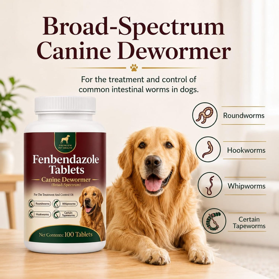 Canine Dewormer for Dogs,for Treatment and Control of Tapeworms