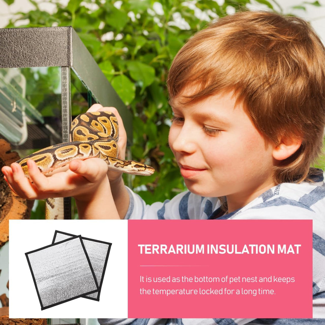 balacoo 2 Pcs Reflective Insulation Reptile Mat