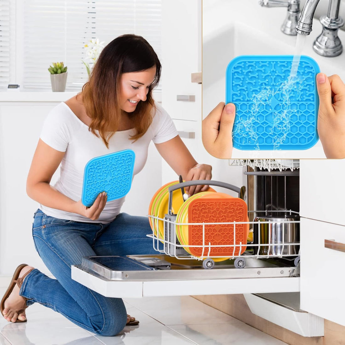 Lick Mat for Dogs - Slow Feeder Licking Mat with Suction Cups