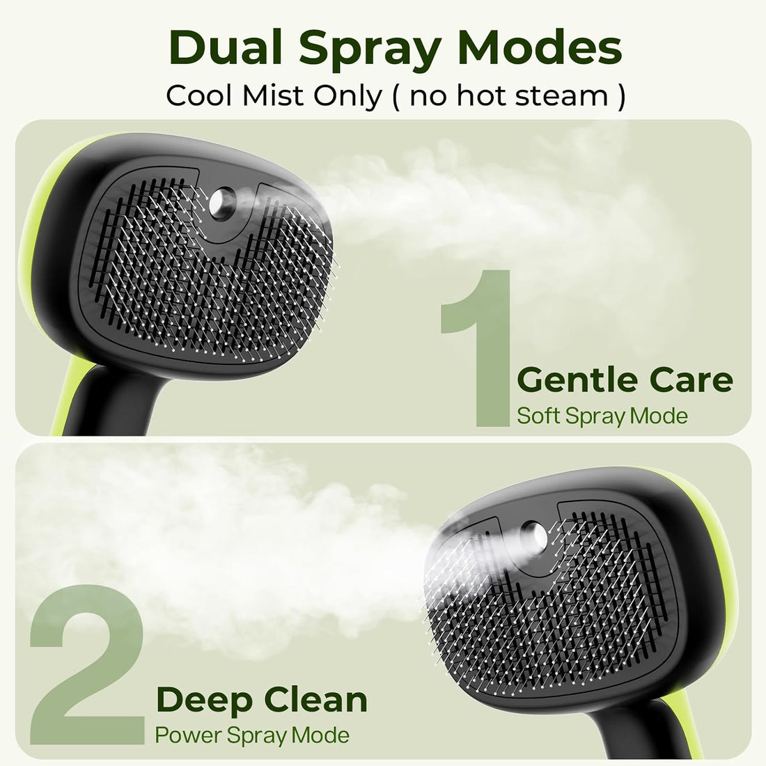 Pecute Cat Steam Brush, Self-Cleaning Steam Cat Brush with 2 Water