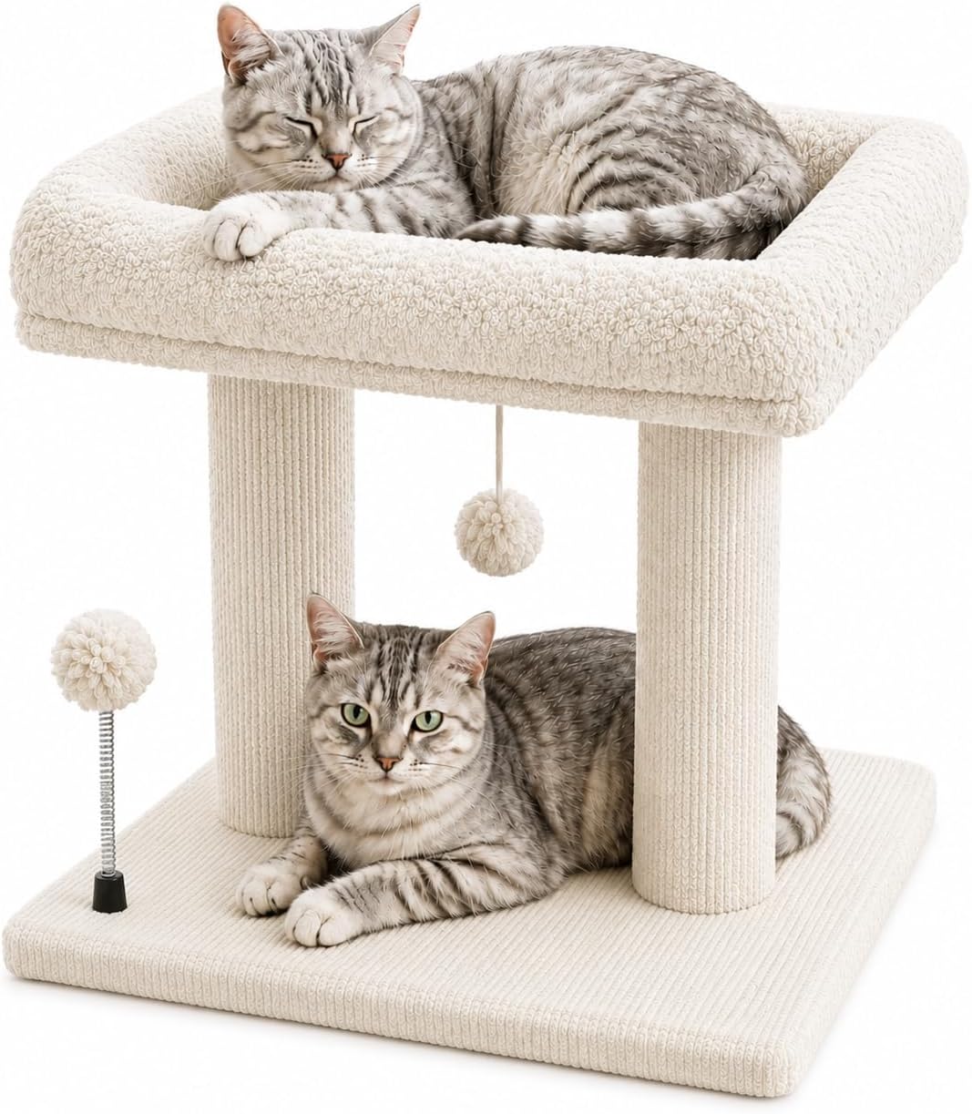 Carpet Cat Scratching Post Heavy Duty for Indoor Large Cats, Grey