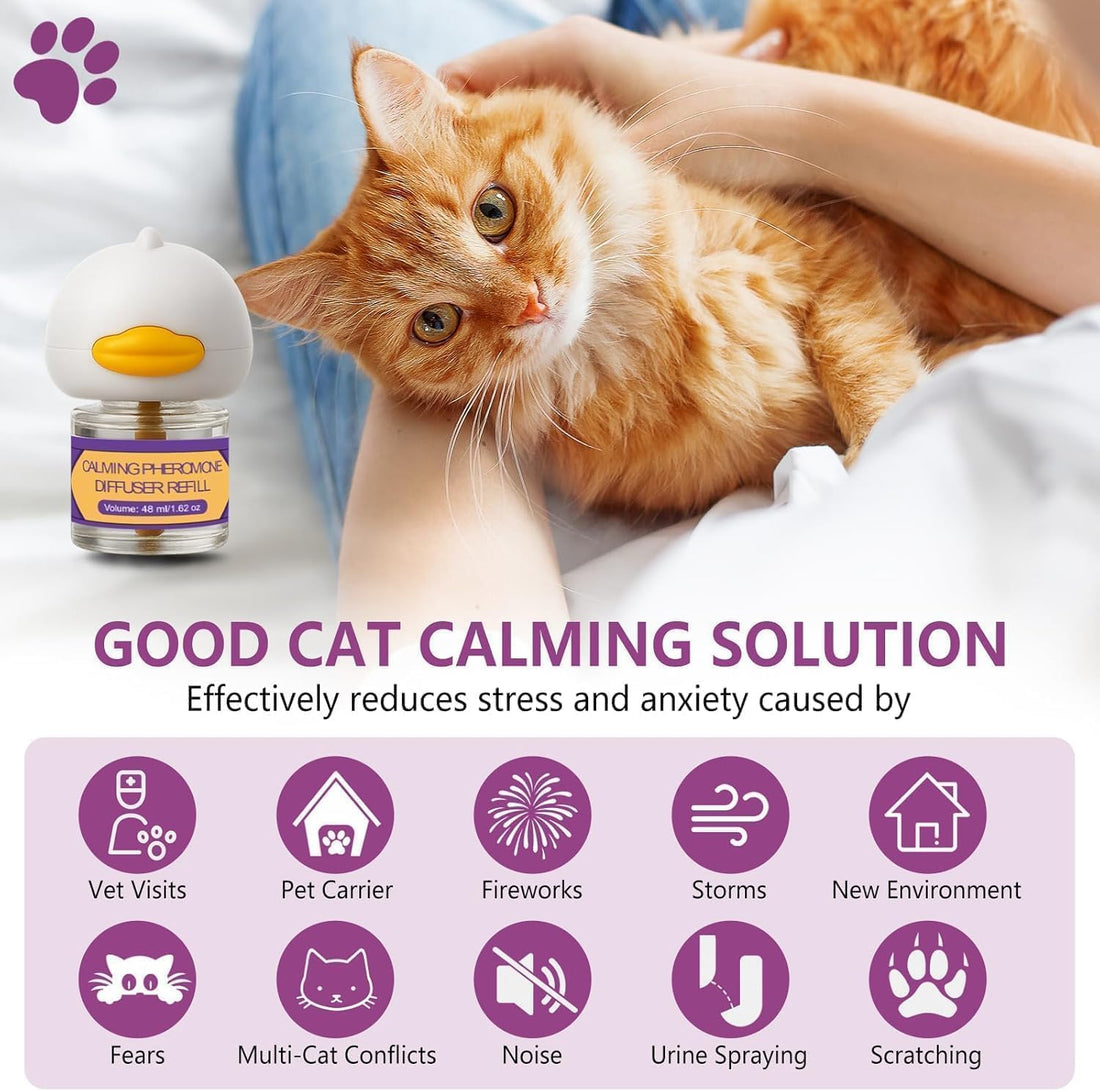 Cat Calming Pheromone Diffuser Kit – 2 Plug-Ins & 4 Refills