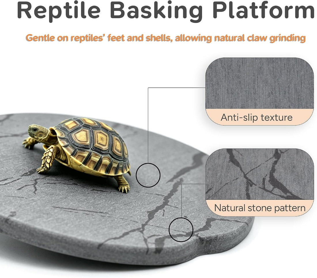 Reptile Basking Platform, 6''x6'' Basking Rocks for Bearded Dragons