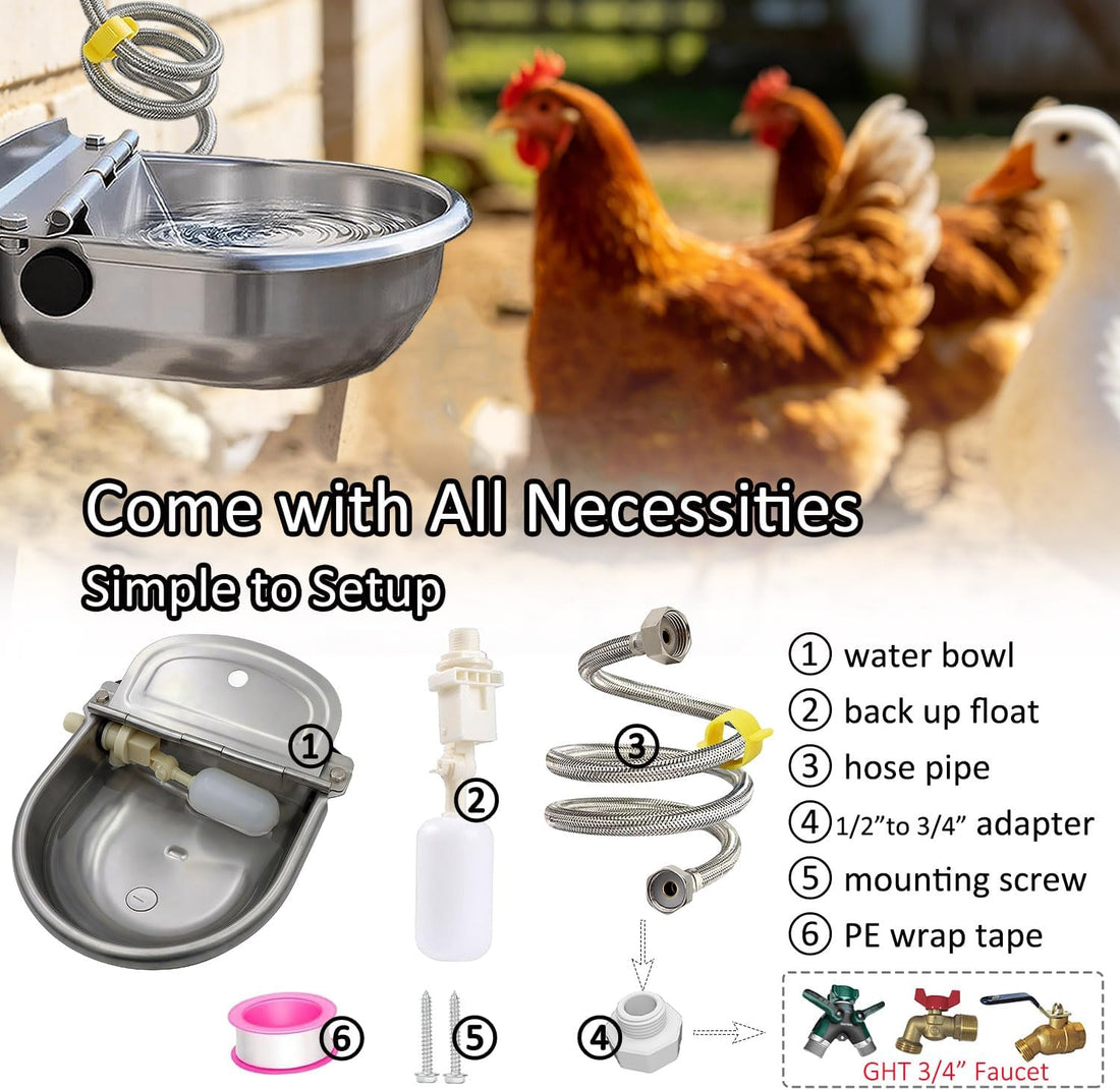 Automatic Water Dispenser Dog Water Bowl 304 Stainless Large Pet