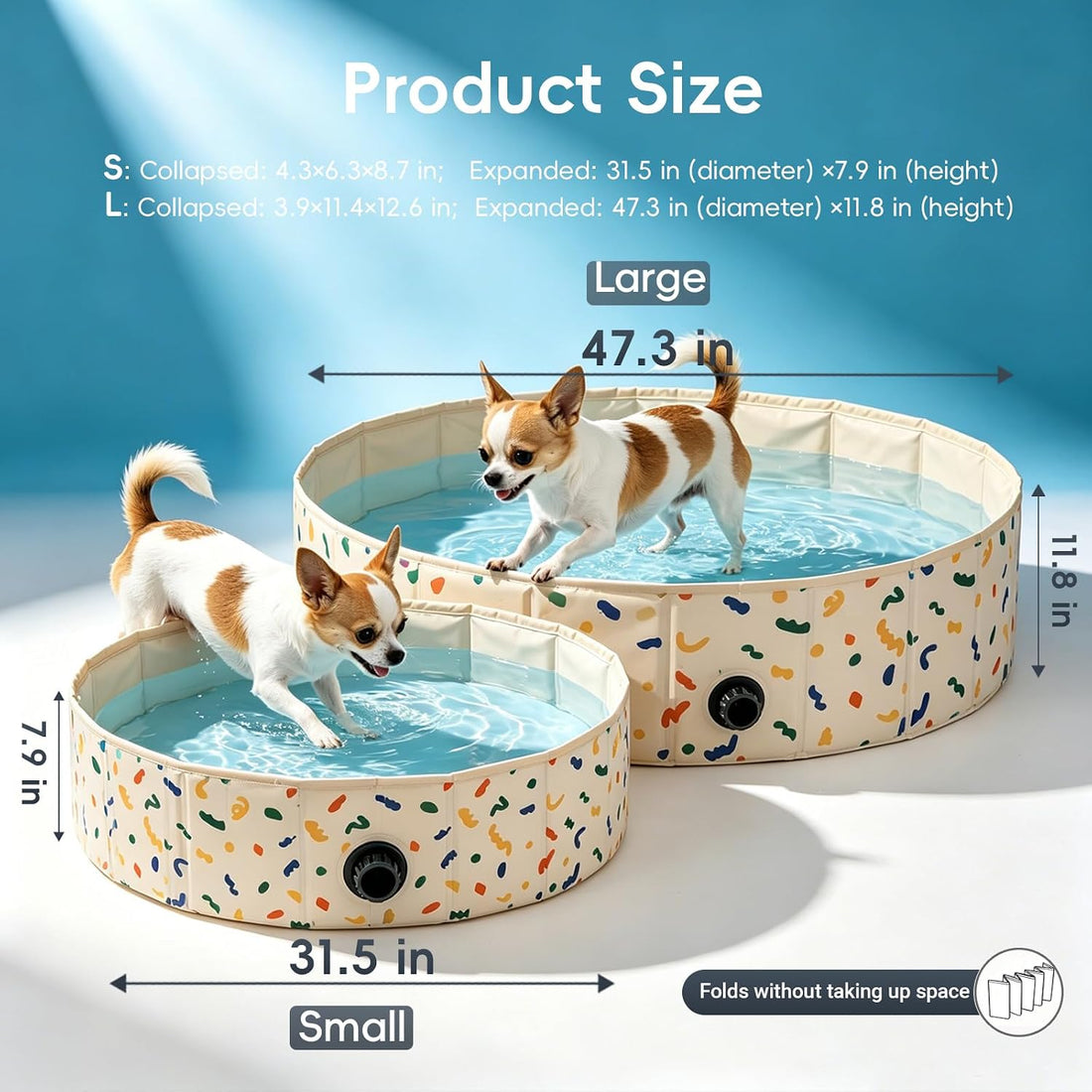 Foldable Dog Ball Pit with 64 Balls Included & Dog Pool 2-in-1