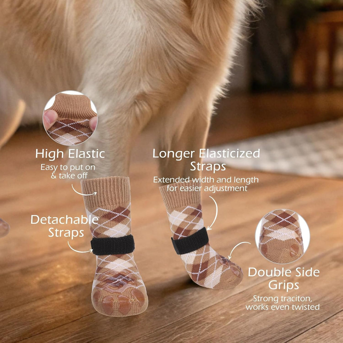 EXPAWLORER Dog Socks to Prevent Licking Paws,Anti Slip Dog Shoes