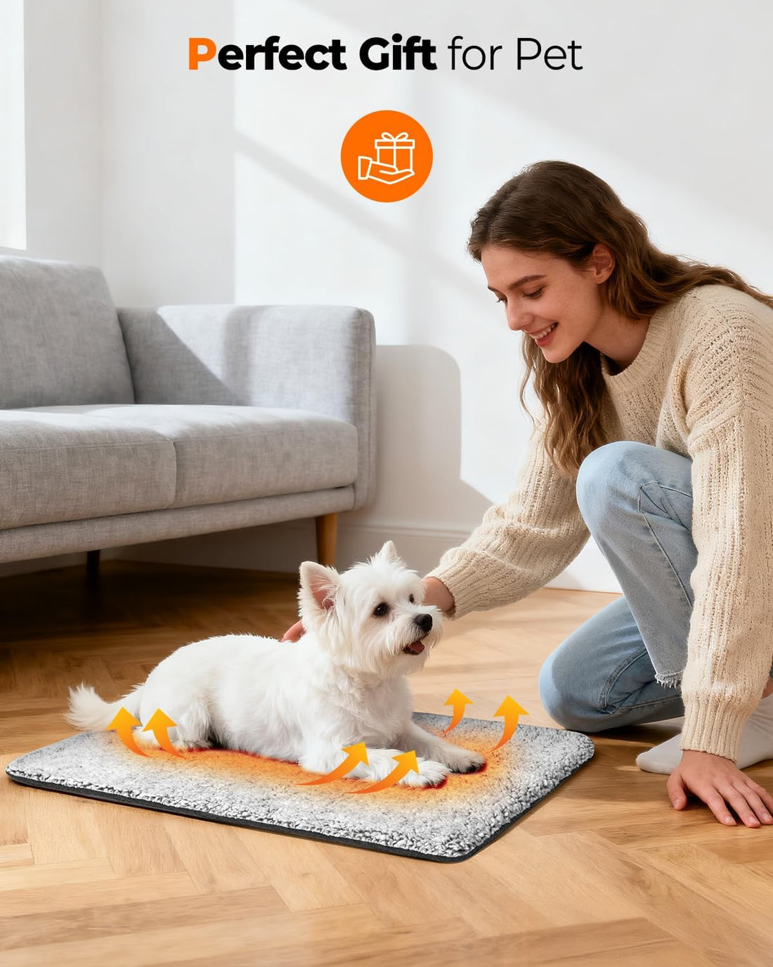 Self Warming Cat Bed, Warm Thermal Dog Pad Self Heating Pet Mat 15 X