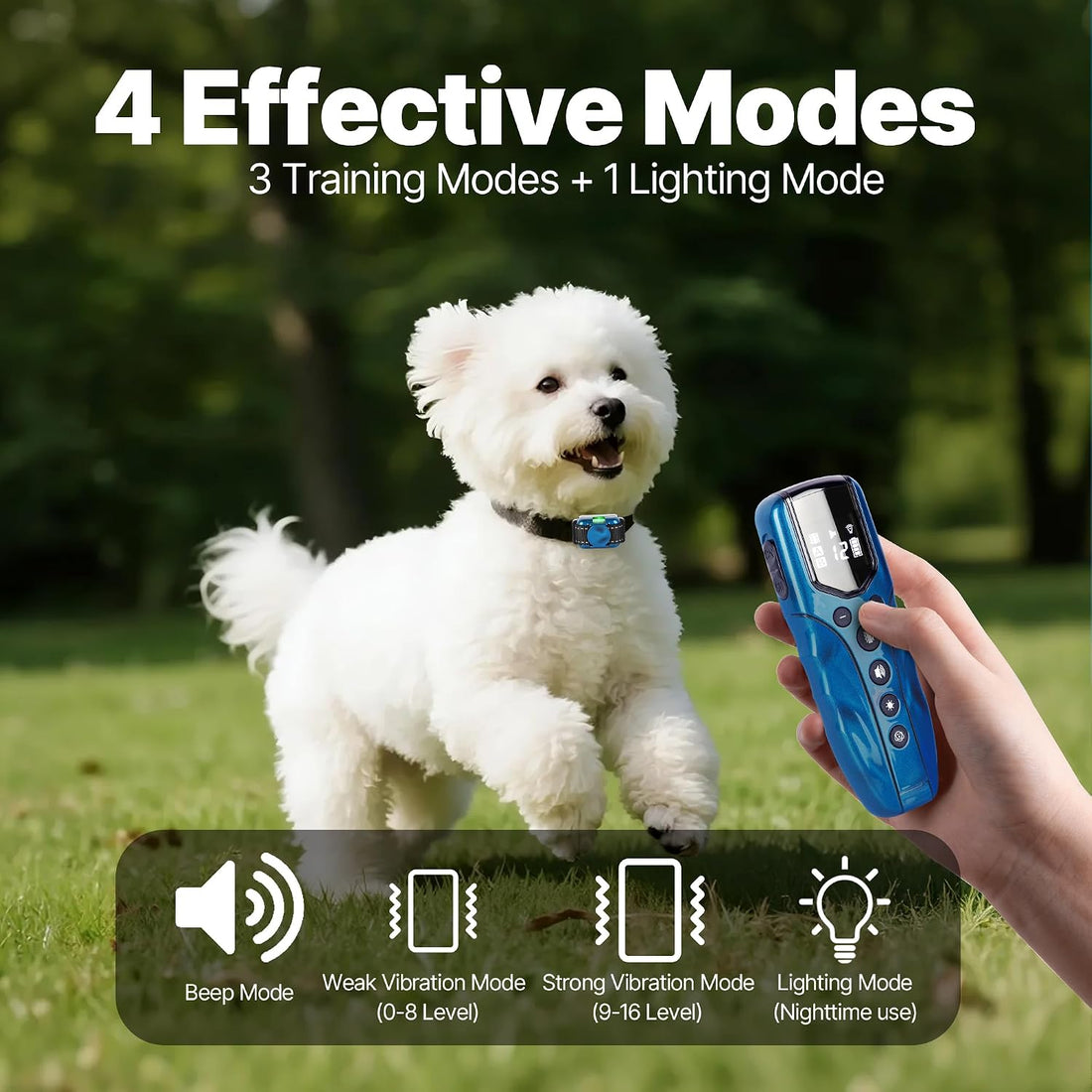 Lightest No Shock Dog Training Collar with 2000ft Remote,Tiniest