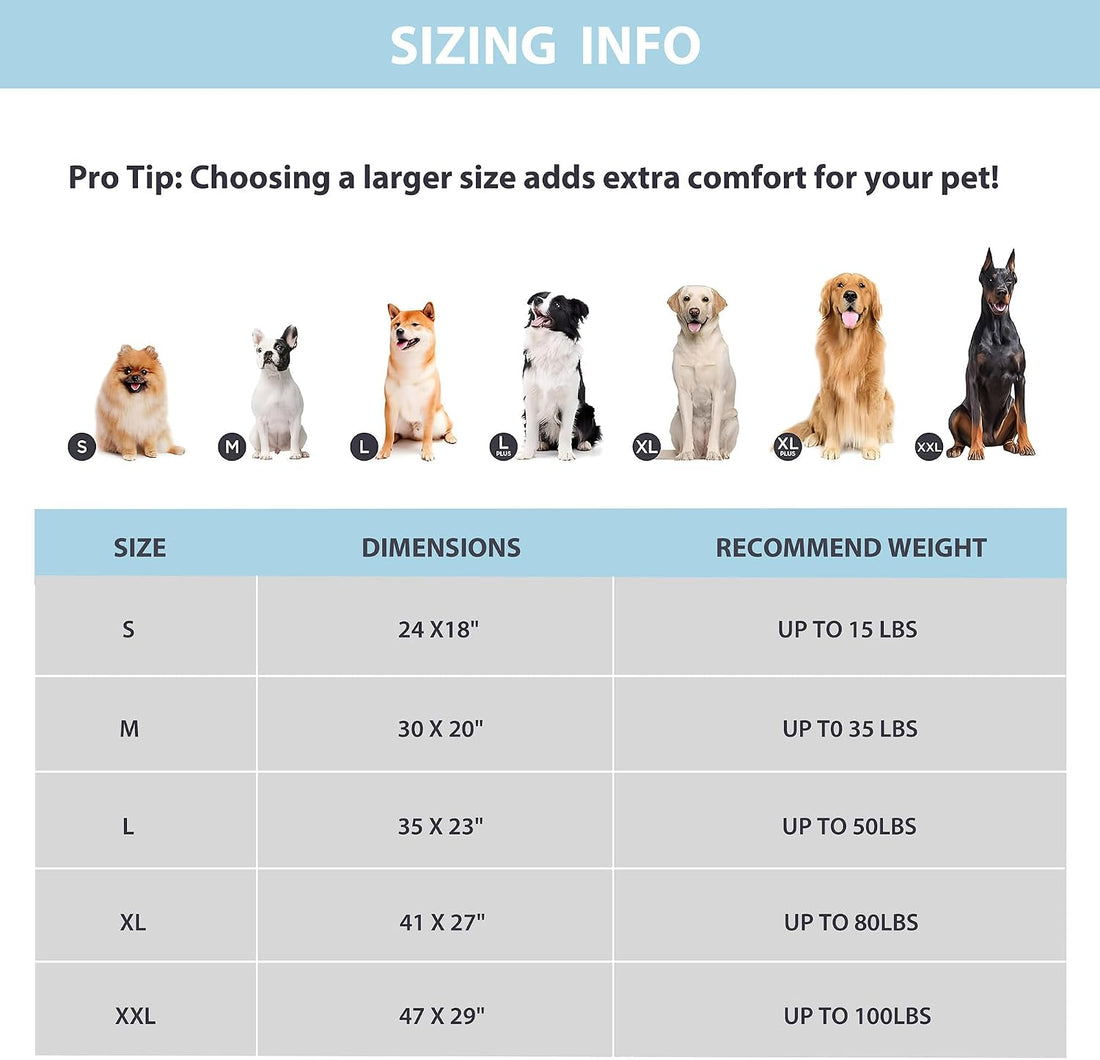 Dog Cooling Mat for Large Dogs, 35"x23" Memory Foam Pet Pad