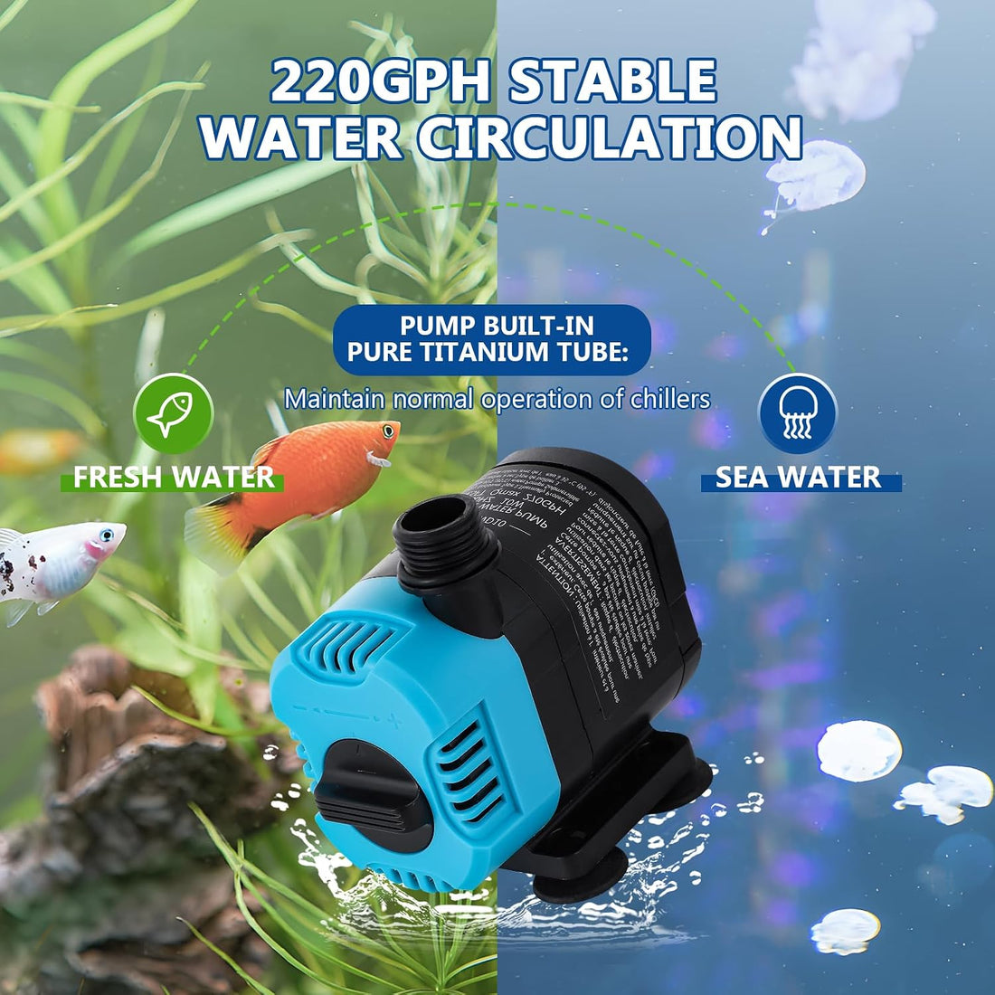 BAOSHISHAN 1/10 HP Aquarium Chiller 42 Gal 160L Water Cooling System