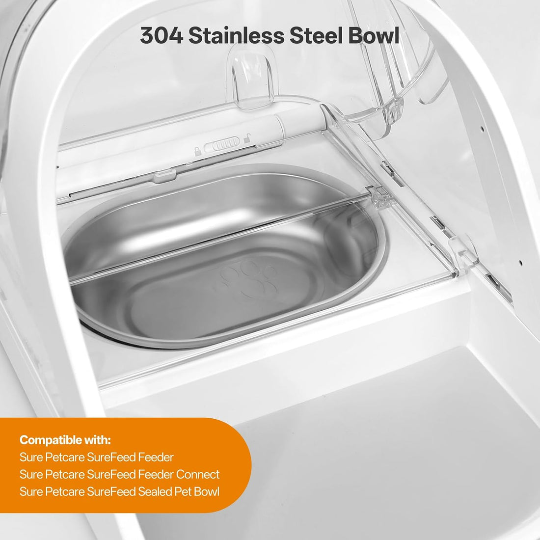 Stainless Steel Bowl for Automatic Microchip Cat Pet Feeder
