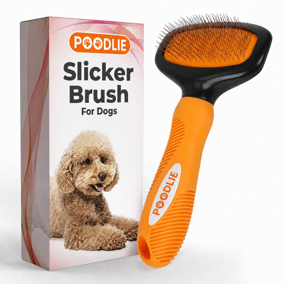 Poodle Pet Slicker Brush - For Dogs, Cats, and Rabbits
