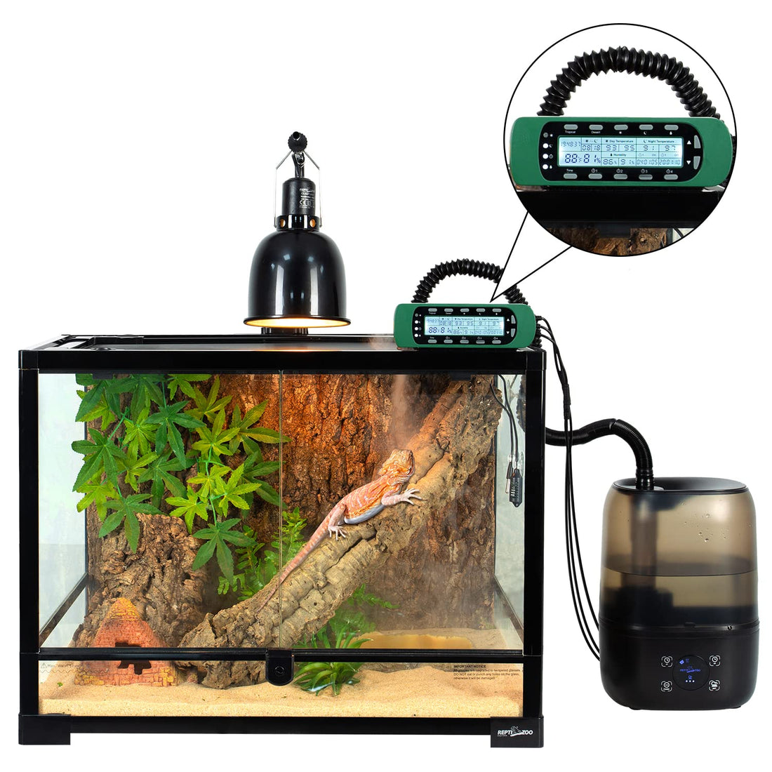 REPTI ZOO Reptile Digital Thermometer Hygrometer Controller for Tank