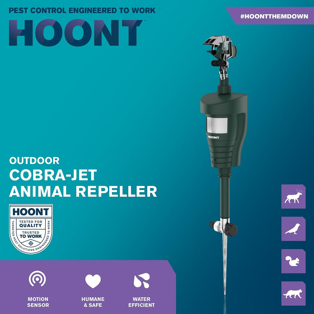 Hoont Cat Repellent- Squirrel Deterrent- Motion Activated Sprinkler