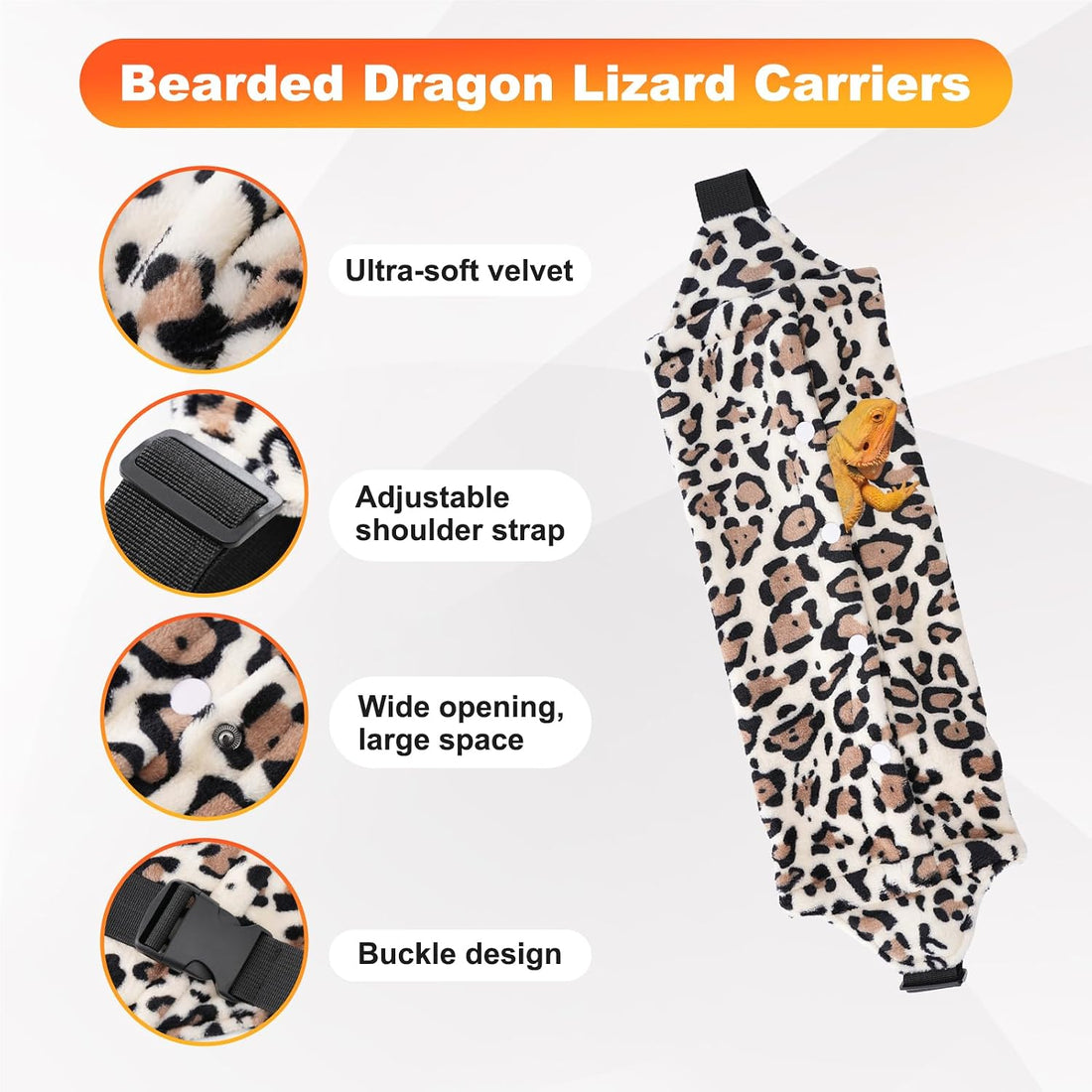 Bearded Dragon Lizard Leash Harness 3-Piece Set,Reptile Small Pet