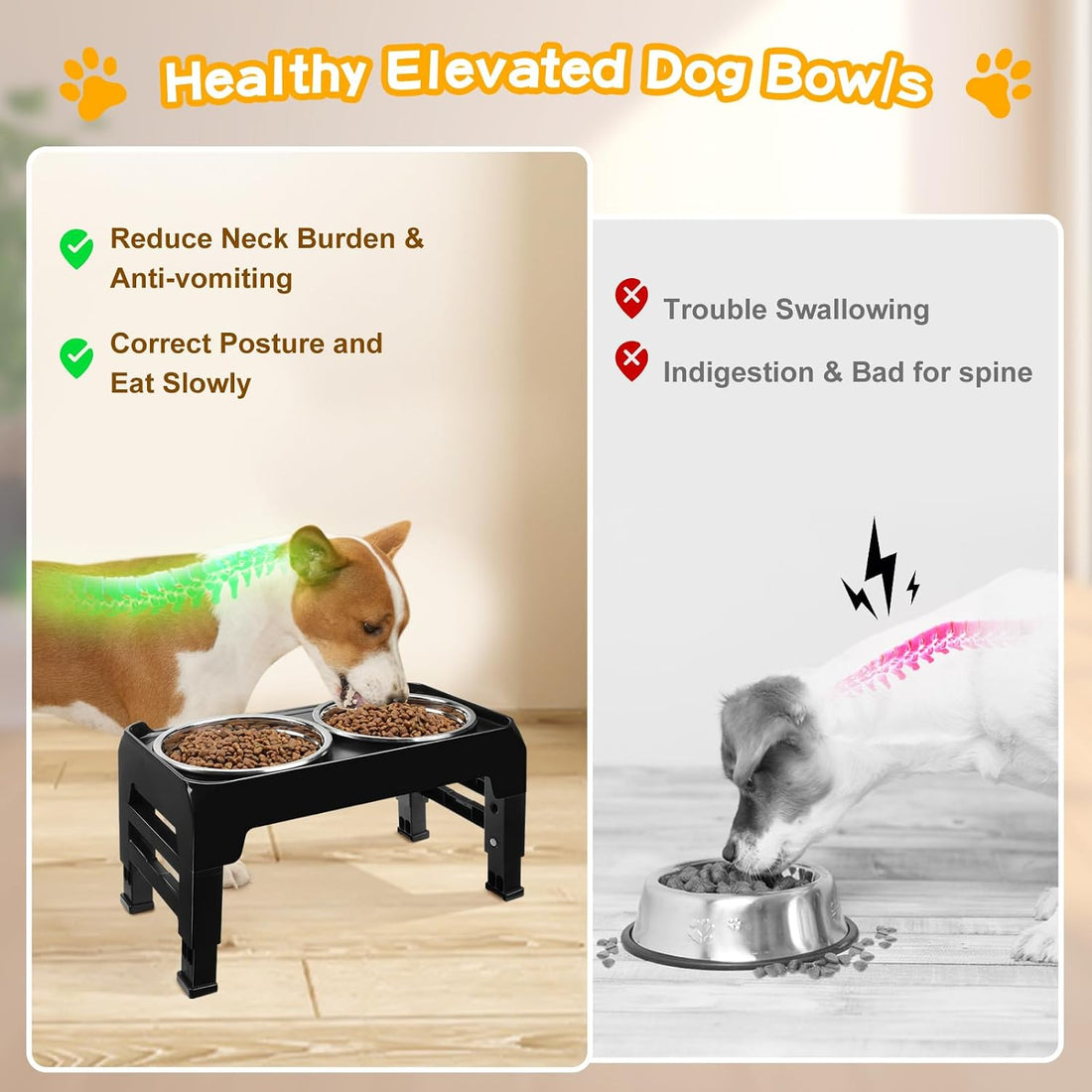 COMESOON Elevated Dog Bowls for Small Medium Dogs