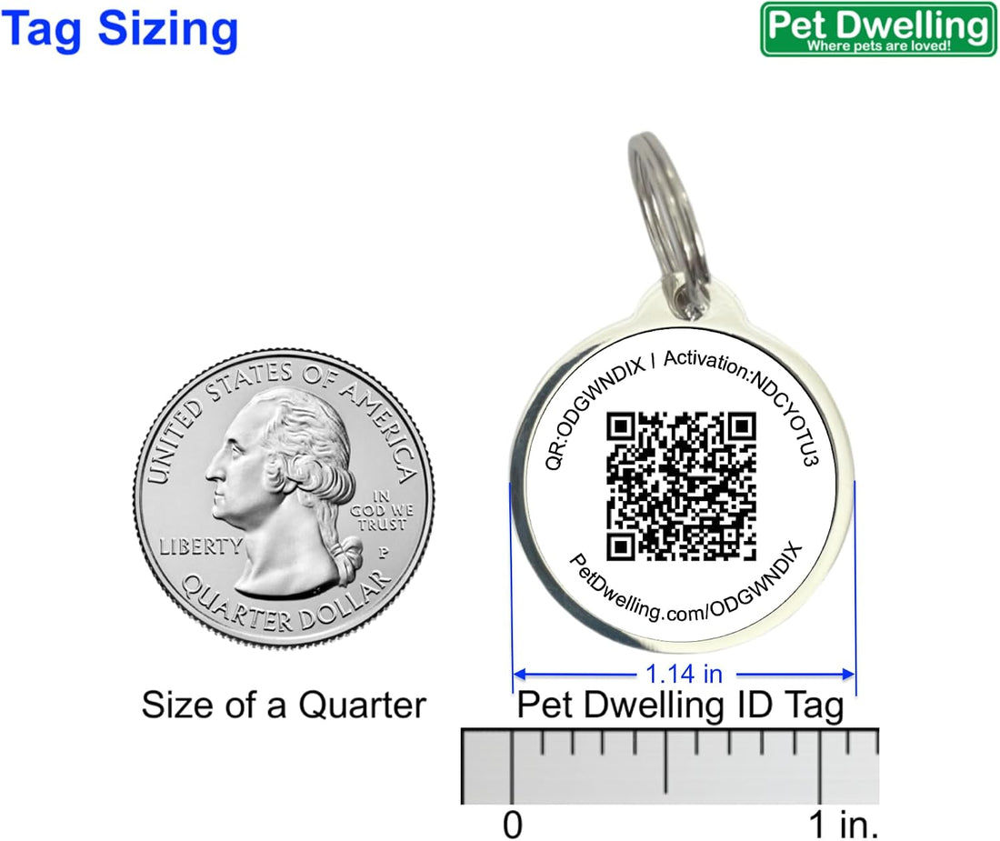Pet Dwelling Easy Scan QR Code Pet ID Tag for Dogs & Cats