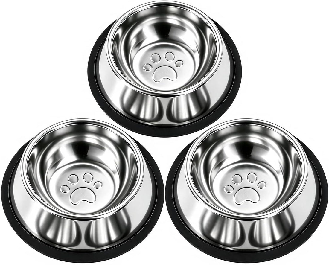 3 Pcs Non-Slip Stainless Steel Small Cat Food Bowls Thicken 7 Oz Cat