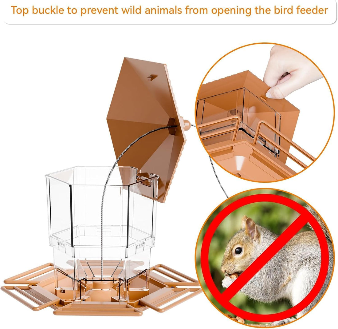Yieach Hanging Bird Feeder for Outdoors,Large Hopper Squirrel Proof