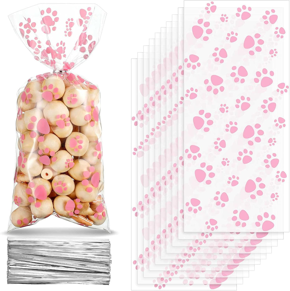 Blulu 100 Pcs Dog Treat Bags Puppy Party Favor