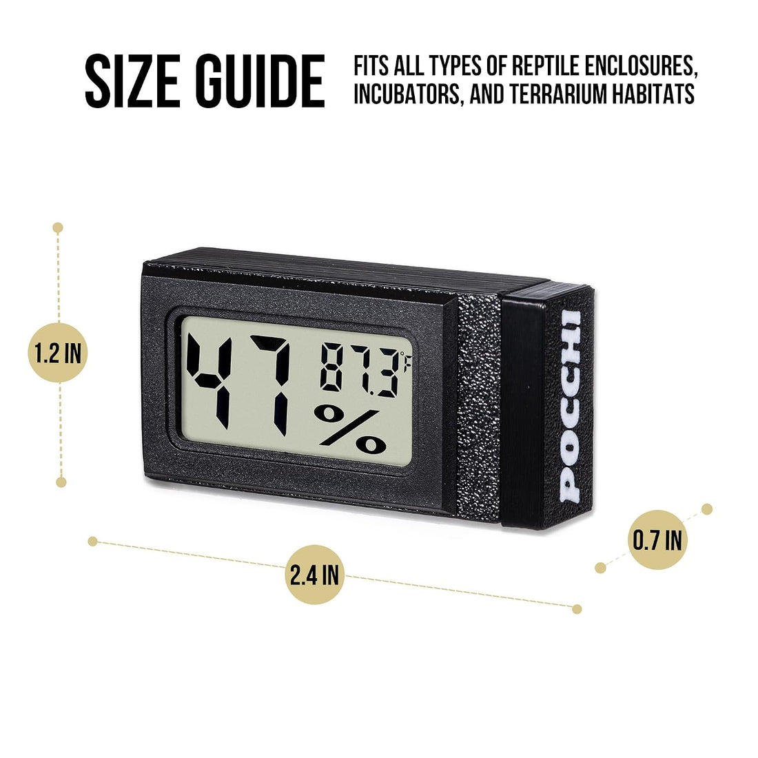 Magnetic Side‑Mount Reptile Thermometer and Humidity Gauge - 2 Pack