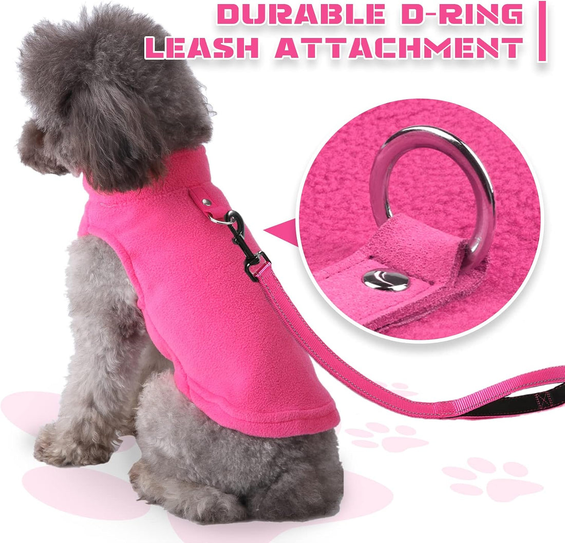 PETCARE Small Dog Sweater Cat Fleece Vest Soft Dog Jacket with Leash