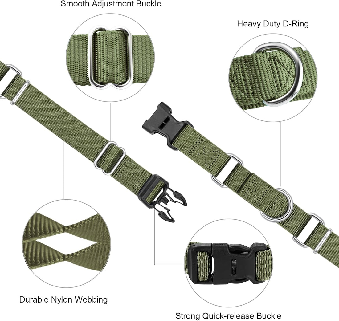 Mikivery Martingale Collar for Dogs Nylon Dog Collar with Quick