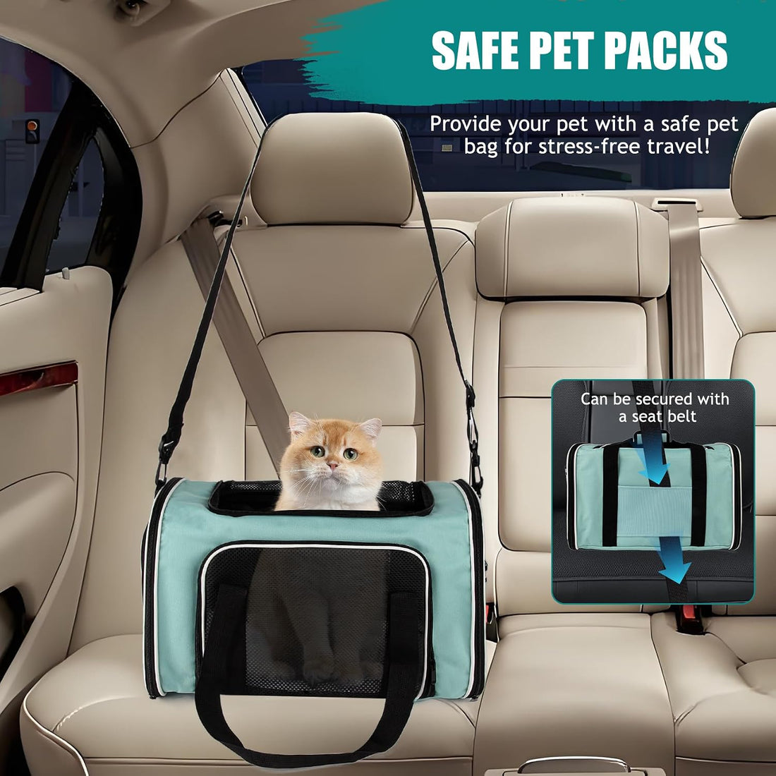 Cat, Dog Carrier for Small Medium Pet Carriers Up to15Lbs