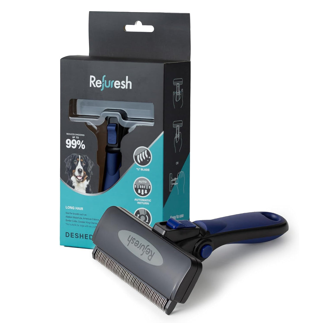 Deshedding Brush for Long Hair Dogs & Cats