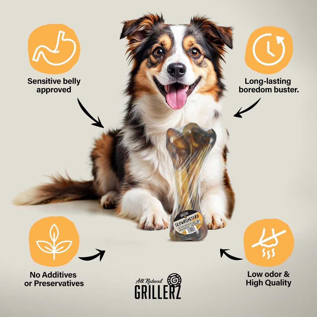 Grillerz Pork Femur Bones, Rawhide-Free, 2 Count