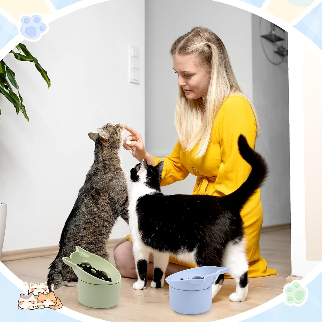 Funnymoom 2 Pack Silicone Cat Slow Feeder