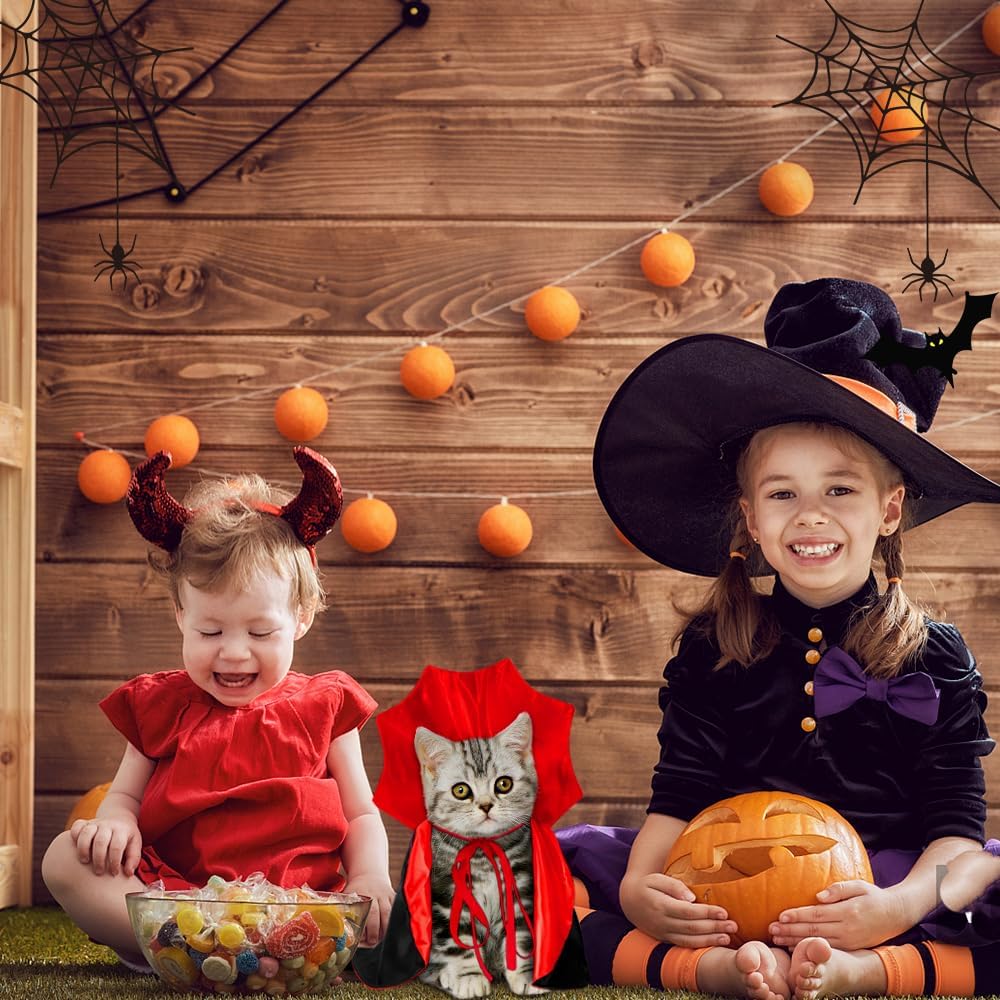 Halloween Cat Costume Vampire Cape for Small Medium Dogs Cats Witch
