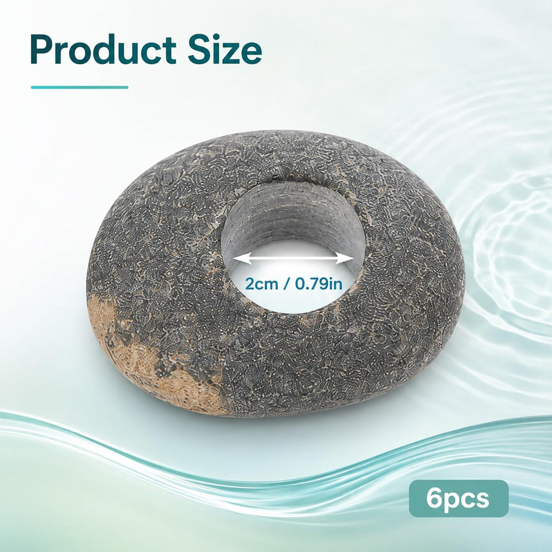 6 PCS Natural River Stone Plant Weights for Aquarium