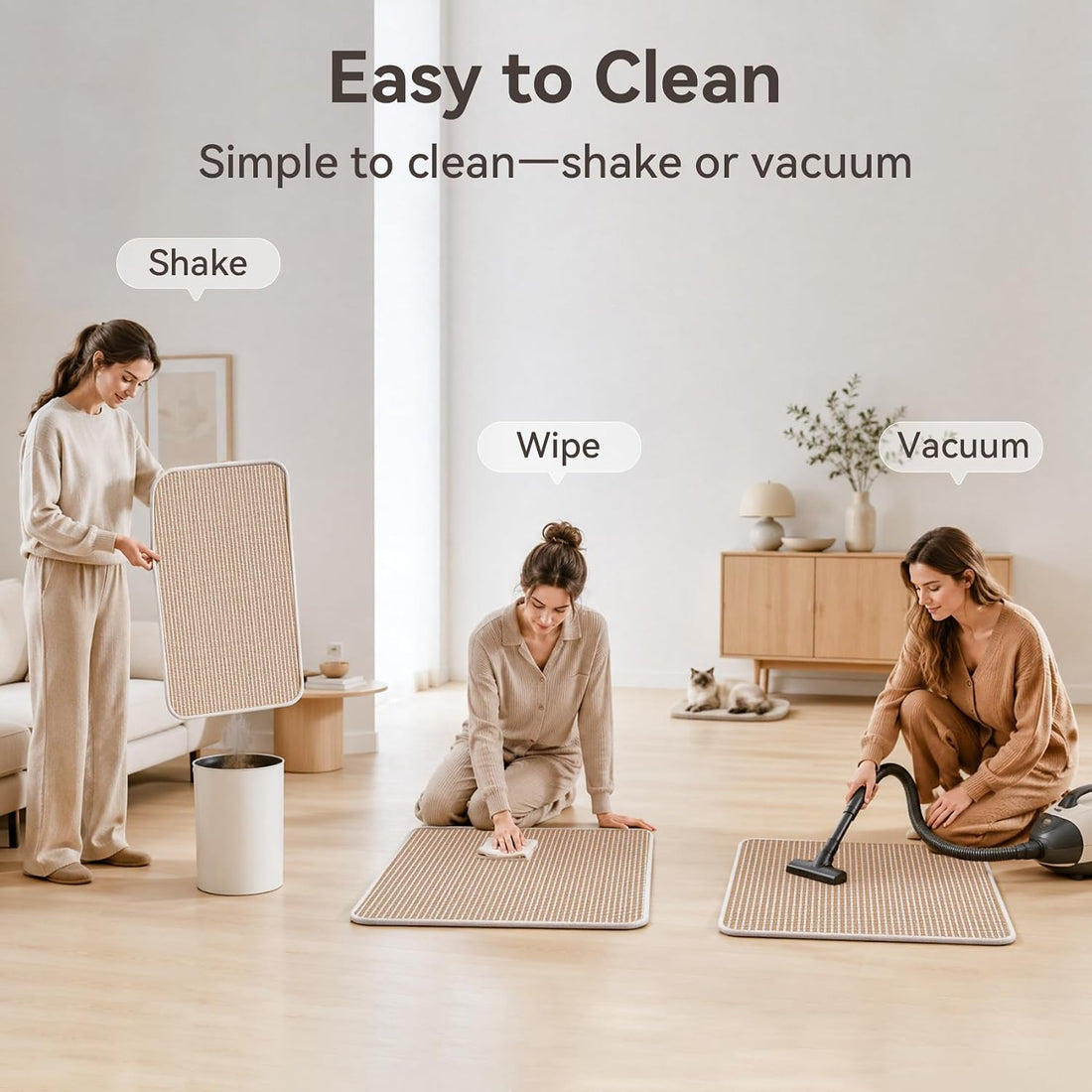 Cat Scratcher Mat, 23.6"x15.7" Natural Sisal Cat Scratch Pad