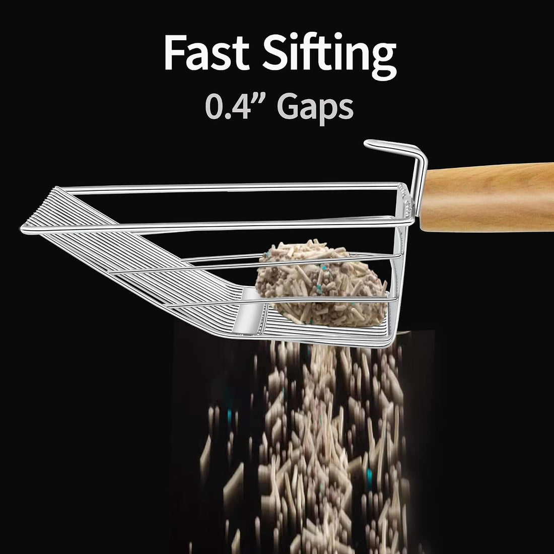 UFECODO Fast Sifting Cat Litter Scoop with Holder Stand