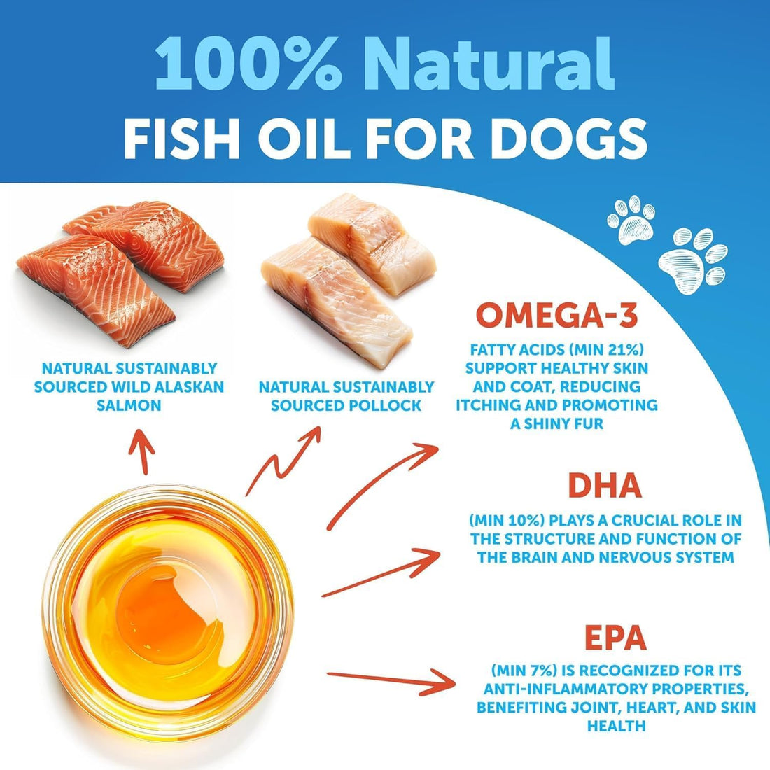 Fish Oil for Dogs - 16 OZ - Salmon Oil for Dogs - Liquid Omega 3