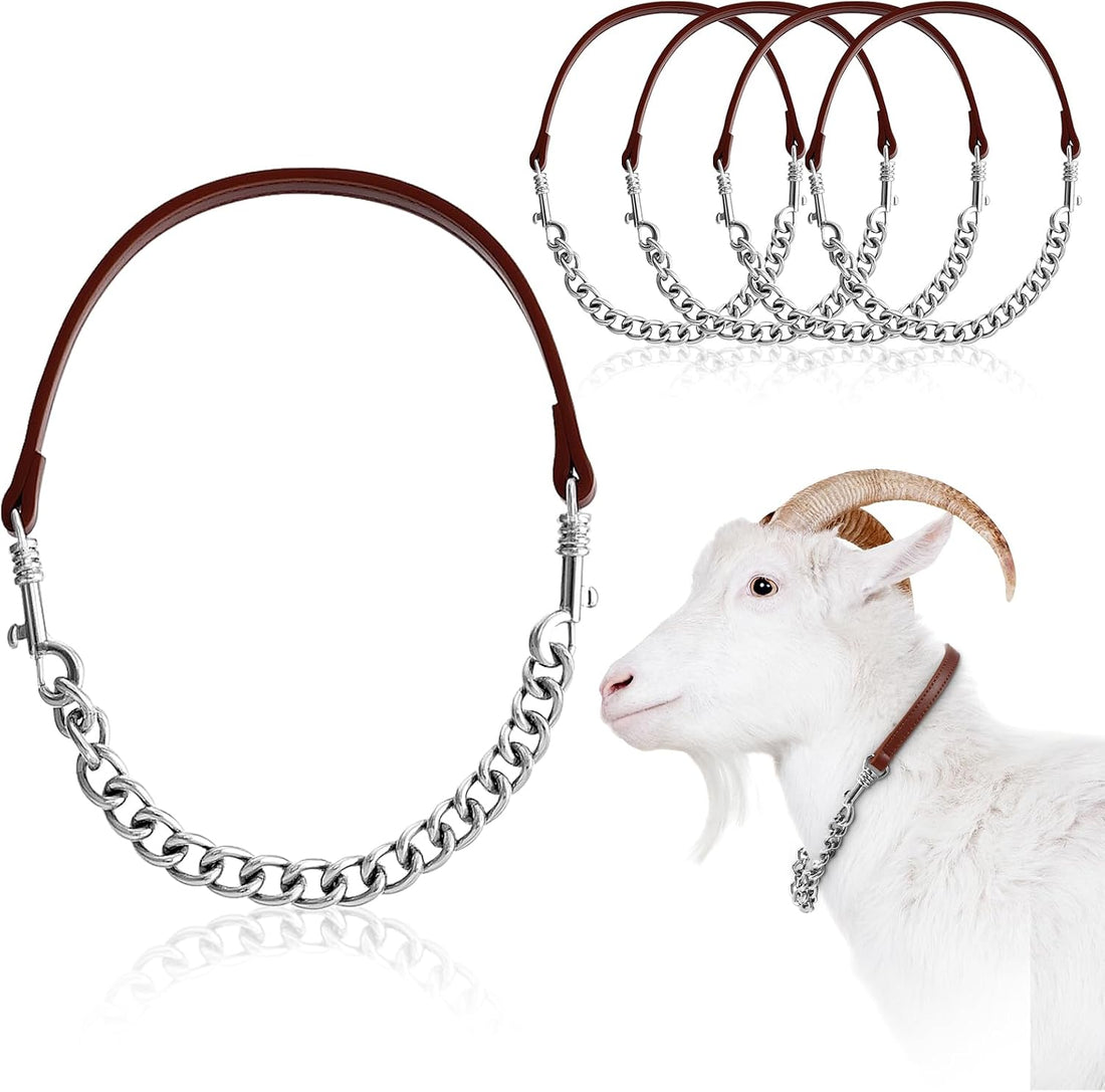 Misdary 1 Pcs Goat Show Collars Adjustable 14" Chain, 14''