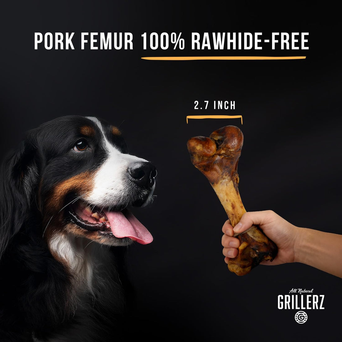 Grillerz Pork Femur Bones, Rawhide-Free, 2 Count