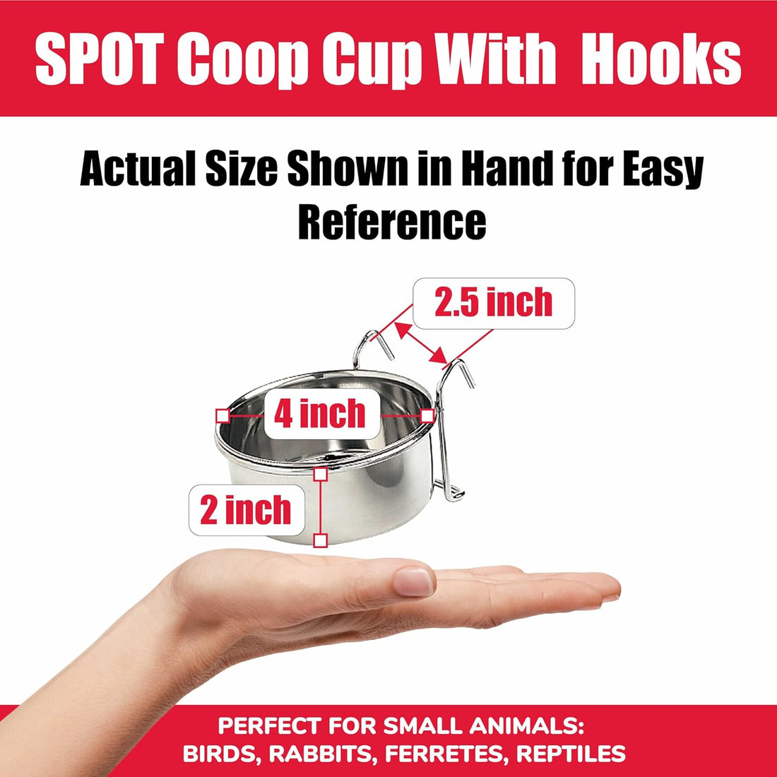 SPOT Stainless Steel Mini Coop Cup with Wire Hooks
