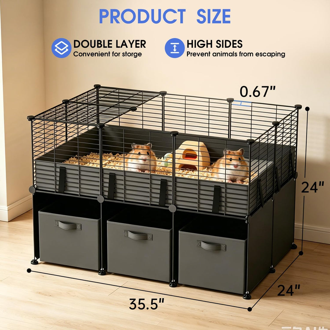 Guinea Pig Cages Small Animal Playpen with Waterproof PVC Liner