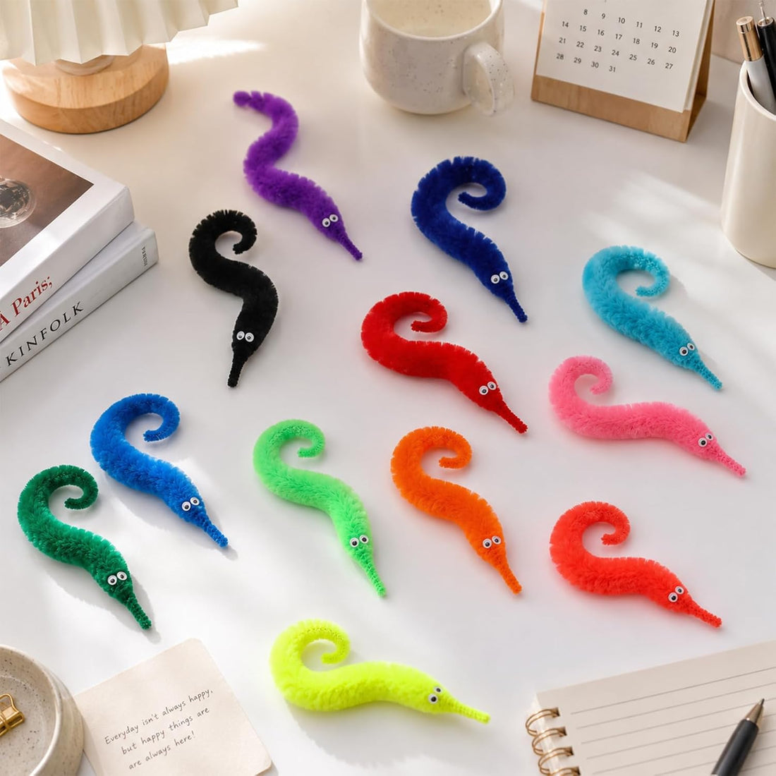 12PCS Worm on a String, Fuzzy Worms