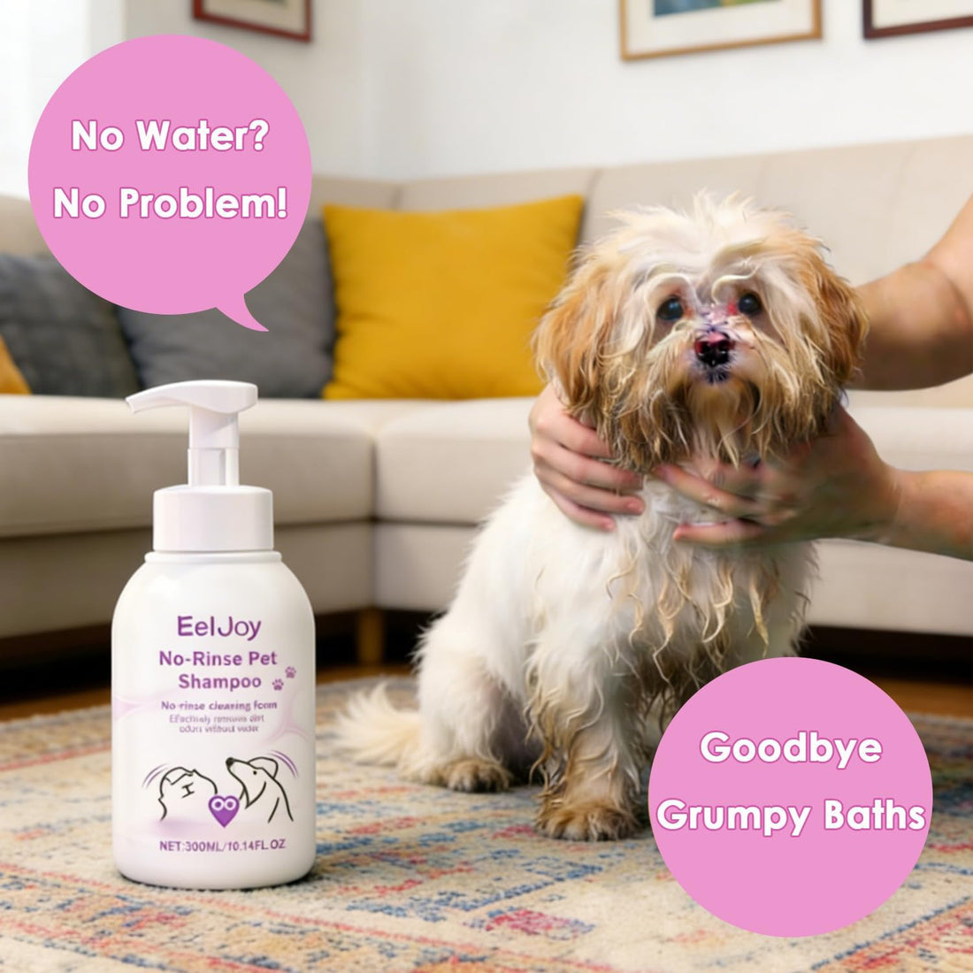 Non-Rinse Pet Shampoo – 10 Fl. oz Dog & Cat Dry Shampoo