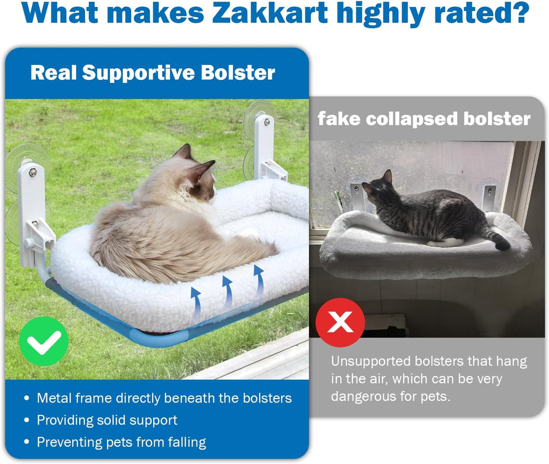 Zakkart Foldable Cat Hammock for Window