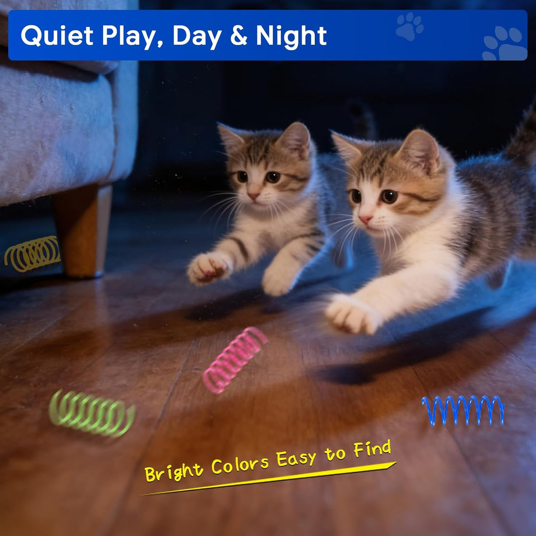 80 Pack Cat Spring Toys, Interactive Self Play for Indoor Cats