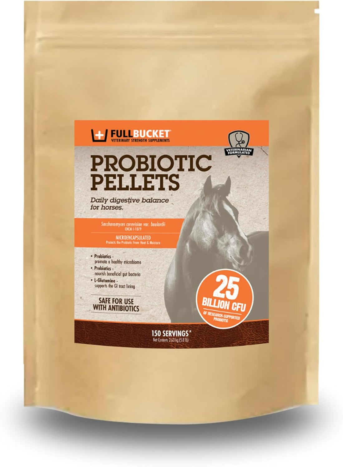 FullBucket Equine Probiotic Pellets with Saccharomyces boulardii