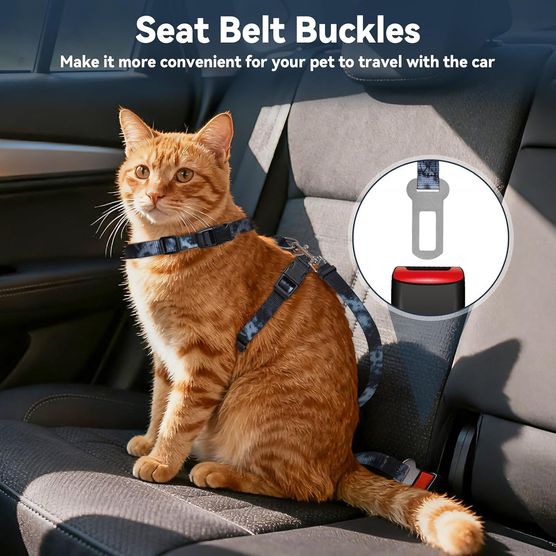 Cat Harness and Leash Set, 3-in-1 Escape Proof Adjustable