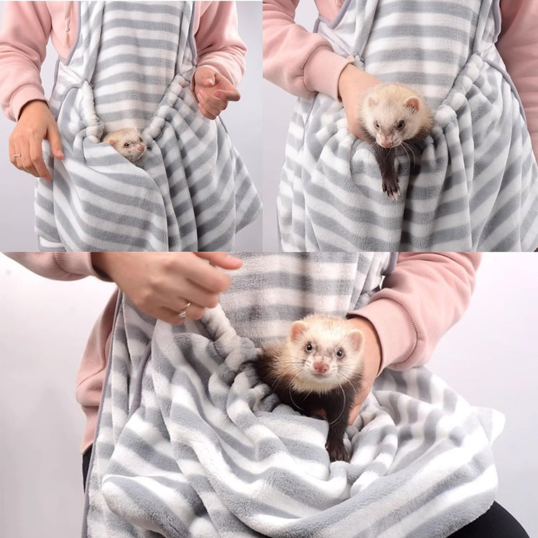 Ferret Sling Carrier - Fleece Small Pet Carrier Bag Soft Breathable
