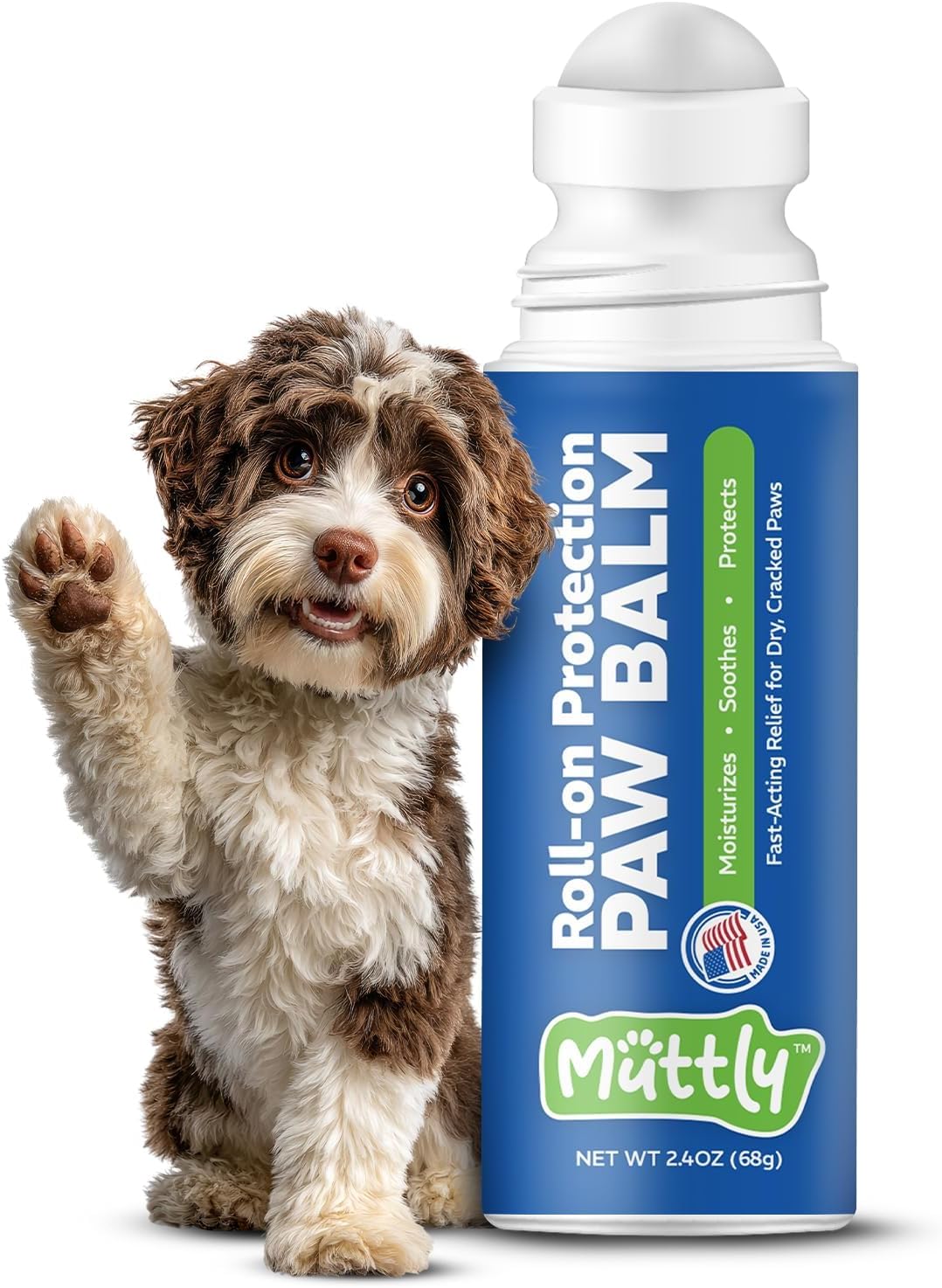 Roll-On Dog Paw Balm - Moisturizer & Soothing Protection from Snow