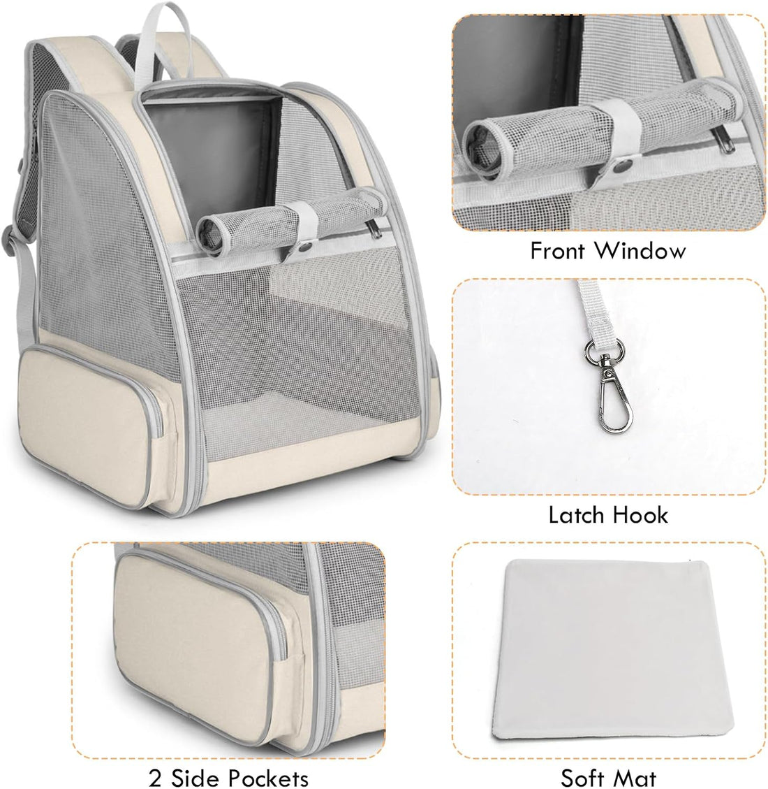 Cat Backpack Carrier, Small Dog Carrier Backpack with Fully